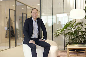 Securitas CEO Magnus Ahlqvist seated in an office